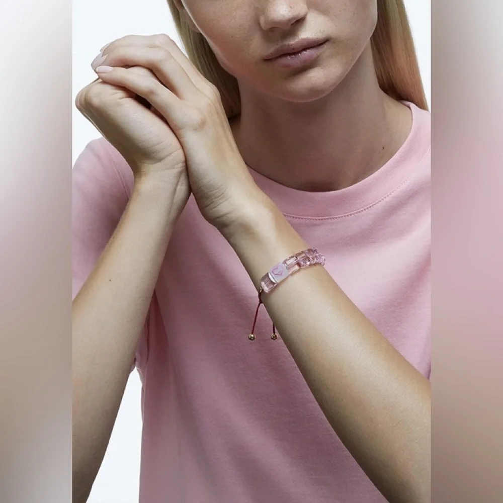 SWAROVSKI Letra Symbolic Crystal Bracelet Jewelry Collection- Heart Pink - Picture 3 of 7